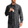 imageMens Sun Protection Fishing Shirt with Zipper Pockets Long Sleeve UPF 50 UV Cooling Shirts for Men Hiking TravelGrey Camo