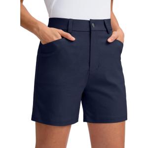 imageG Gradual 5quot Womens Golf Shorts Stretchy Lightweight Outdoor Hiking Shorts with Pockets Shorts for Women Casual SummerNavy Blue