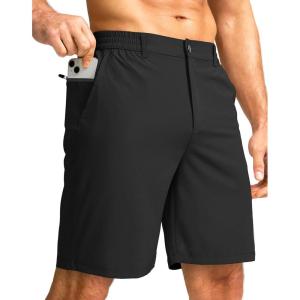imageG Gradual Mens Casual Shorts 9quot Lightweight Golf Shorts for Men Stretch with 3 Pockets Quick Dry Breathable Work ShortsBlack