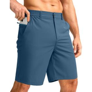 imageG Gradual Mens Casual Shorts 9quot Lightweight Golf Shorts for Men Stretch with 3 Pockets Quick Dry Breathable Work ShortsBlue