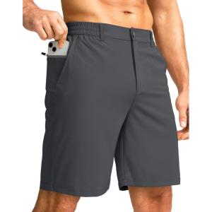 imageG Gradual Mens Casual Shorts 9quot Lightweight Golf Shorts for Men Stretch with 3 Pockets Quick Dry Breathable Work ShortsCharcoal