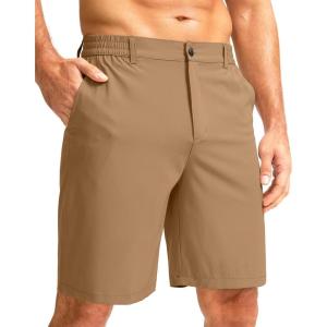 imageG Gradual Mens Casual Shorts 9quot Lightweight Golf Shorts for Men Stretch with 3 Pockets Quick Dry Breathable Work ShortsDark Khaki