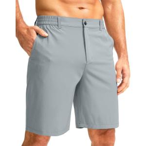 imageG Gradual Mens Casual Shorts 9quot Lightweight Golf Shorts for Men Stretch with 3 Pockets Quick Dry Breathable Work ShortsLight Grey