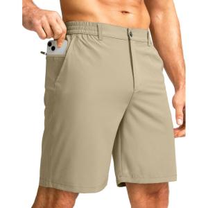 imageG Gradual Mens Casual Shorts 9quot Lightweight Golf Shorts for Men Stretch with 3 Pockets Quick Dry Breathable Work ShortsLight Khaki