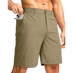 imageG Gradual Mens Casual Shorts 9quot Lightweight Golf Shorts for Men Stretch with 3 Pockets Quick Dry Breathable Work ShortsMedium Khaki