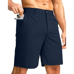 imageG Gradual Mens Casual Shorts 9quot Lightweight Golf Shorts for Men Stretch with 3 Pockets Quick Dry Breathable Work ShortsNavy