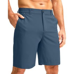 imageG Gradual Mens Casual Shorts 9quot Lightweight Golf Shorts for Men Stretch with 3 Pockets Quick Dry Breathable Work ShortsTibetan Blue