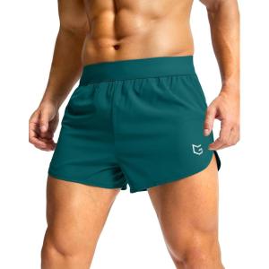 imageG Gradual Running Shorts for Men 3 Inch Lighweight Quick Dry Workout Gym Athletic Jogging Shorts with Inner Key PocketBorealis Green
