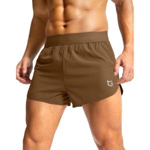 imageG Gradual Running Shorts for Men 3 Inch Lighweight Quick Dry Workout Gym Athletic Jogging Shorts with Inner Key PocketBrown
