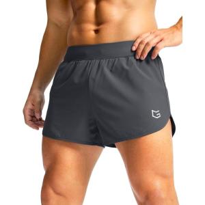 imageG Gradual Running Shorts for Men 3 Inch Lighweight Quick Dry Workout Gym Athletic Jogging Shorts with Inner Key PocketDark Grey