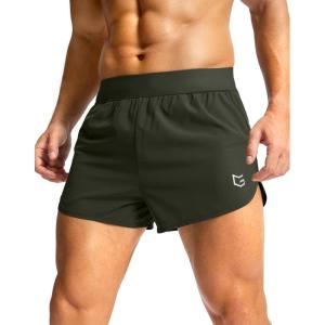 imageG Gradual Running Shorts for Men 3 Inch Lighweight Quick Dry Workout Gym Athletic Jogging Shorts with Inner Key PocketOlive Green