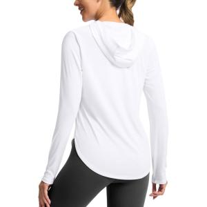 imageG Gradual Womens UPF 50 Sun Shirt with Hoodie Long Sleeve UV Protection Shirts Lightweight Hiking Fishing Shirts for WomenAwhite