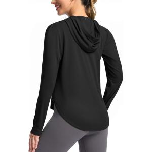 imageG Gradual Womens UPF 50 Sun Shirt with Hoodie Long Sleeve UV Protection Shirts Lightweight Hiking Fishing Shirts for WomenBlack