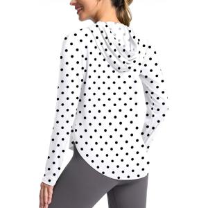 imageG Gradual Womens UPF 50 Sun Shirt with Hoodie Long Sleeve UV Protection Shirts Lightweight Hiking Fishing Shirts for WomenBlack Dot