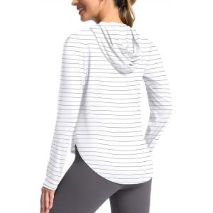 imageG Gradual Womens UPF 50 Sun Shirt with Hoodie Long Sleeve UV Protection Shirts Lightweight Hiking Fishing Shirts for WomenBlack Stripe