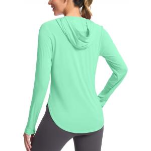 imageG Gradual Womens UPF 50 Sun Shirt with Hoodie Long Sleeve UV Protection Shirts Lightweight Hiking Fishing Shirts for WomenGreen