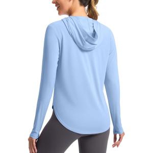 imageG Gradual Womens UPF 50 Sun Shirt with Hoodie Long Sleeve UV Protection Shirts Lightweight Hiking Fishing Shirts for WomenHaze Blue
