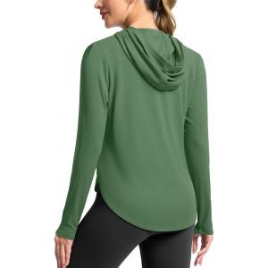 imageG Gradual Womens UPF 50 Sun Shirt with Hoodie Long Sleeve UV Protection Shirts Lightweight Hiking Fishing Shirts for WomenOarmy Green