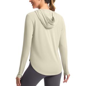 imageG Gradual Womens UPF 50 Sun Shirt with Hoodie Long Sleeve UV Protection Shirts Lightweight Hiking Fishing Shirts for WomenOatmeal
