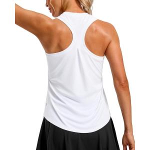 imageG Gradual Womens Workout Tank Tops Racerback Athletic Yoga Tops Loose Fit Sleeveless Running Gym Sports Shirts for WomenB White