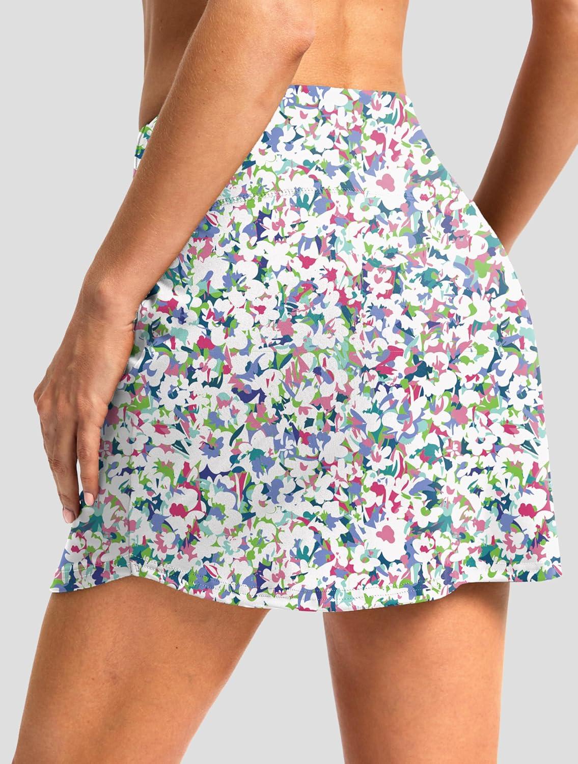 imageG Gradual Skorts for Woman Golf Skirt High Waisted with 2 Inner Pockets Builtin Shorts Stretchy for Tennis Summer CasualAbstract Floral