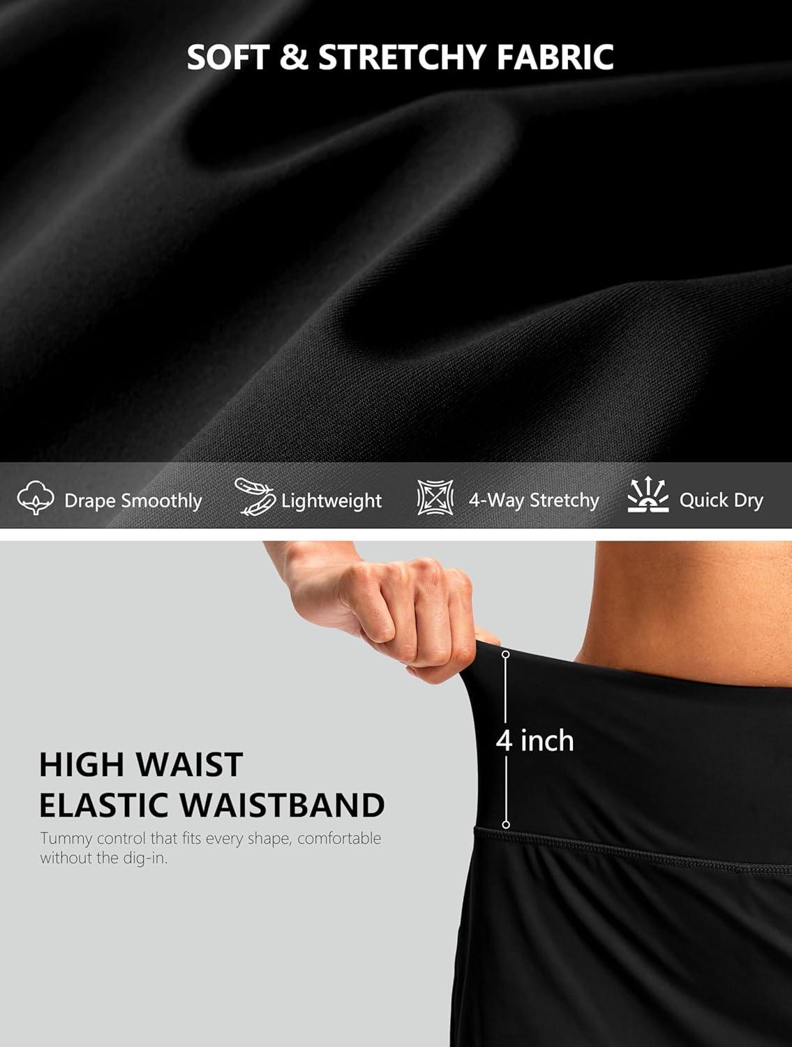 imageG Gradual Skorts for Woman Golf Skirt High Waisted with 2 Inner Pockets Builtin Shorts Stretchy for Tennis Summer CasualBlack