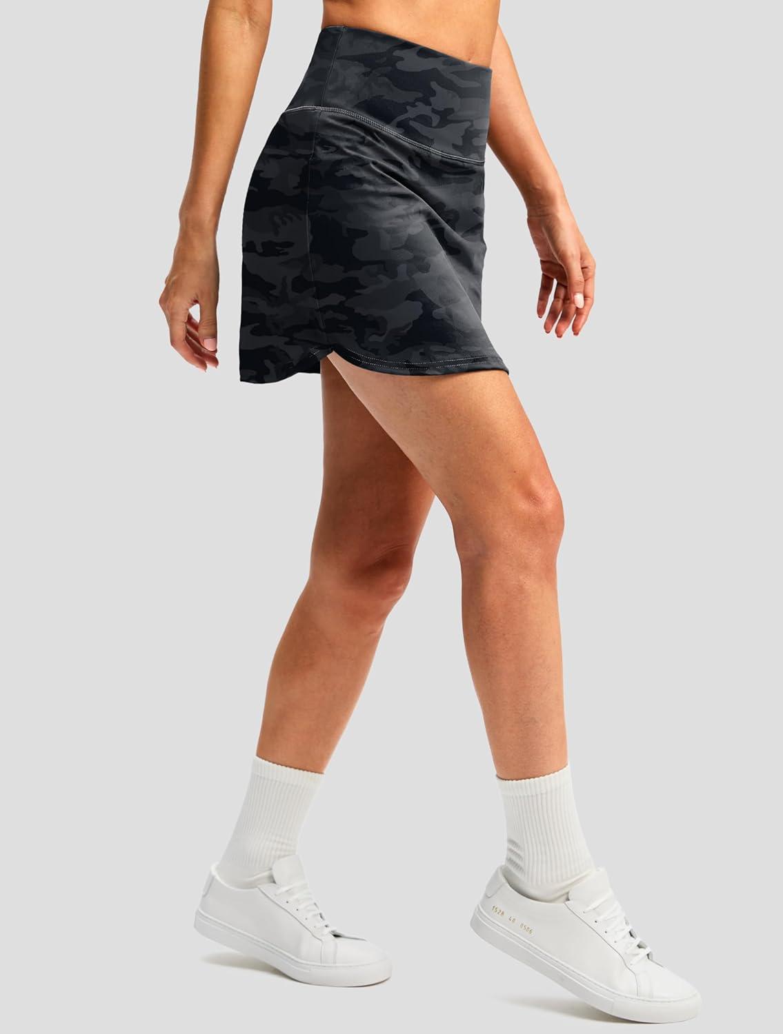 imageG Gradual Skorts for Woman Golf Skirt High Waisted with 2 Inner Pockets Builtin Shorts Stretchy for Tennis Summer CasualBlack Camo