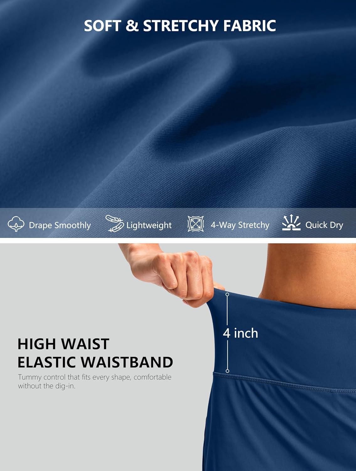 imageG Gradual Skorts for Woman Golf Skirt High Waisted with 2 Inner Pockets Builtin Shorts Stretchy for Tennis Summer CasualBlue