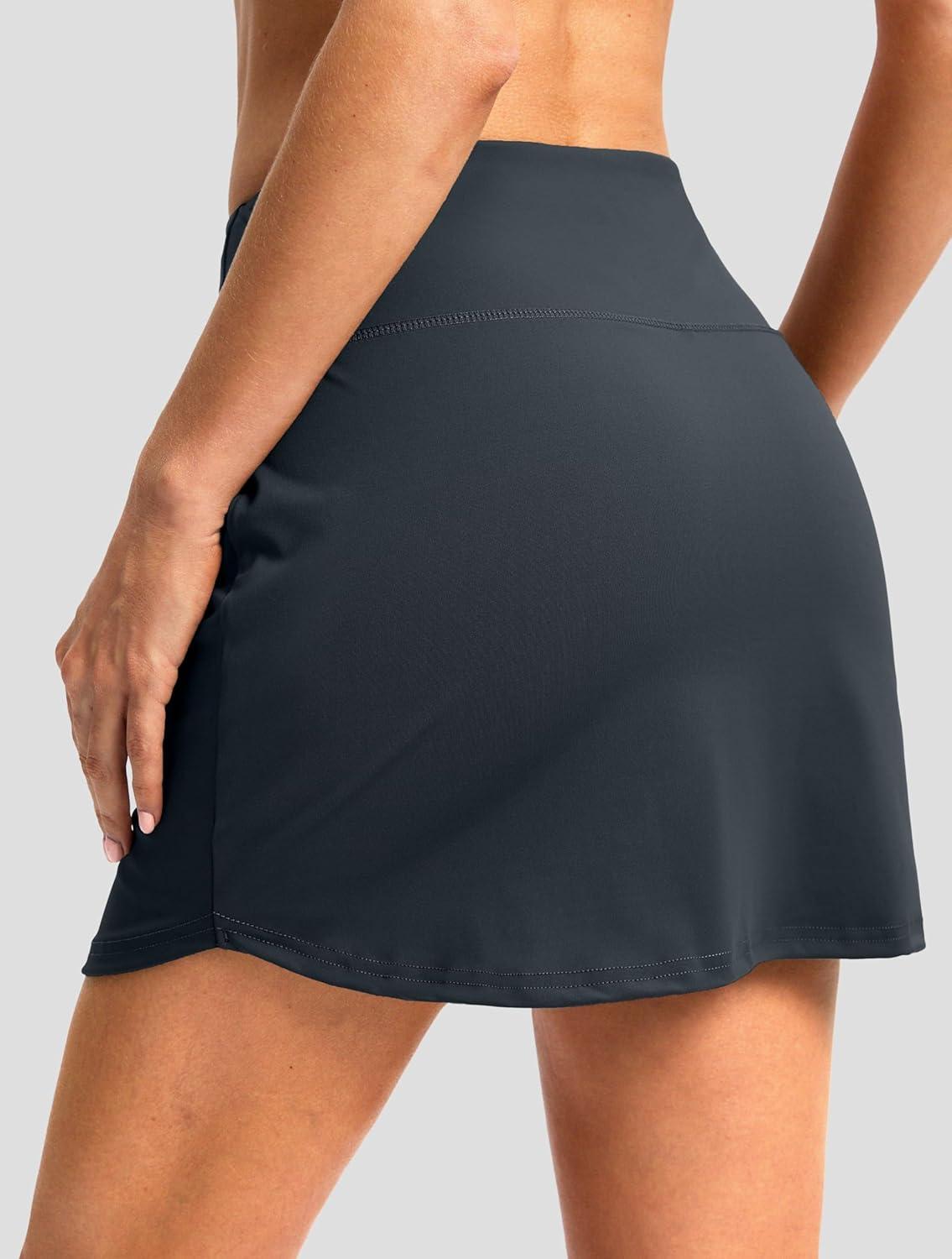 imageG Gradual Skorts for Woman Golf Skirt High Waisted with 2 Inner Pockets Builtin Shorts Stretchy for Tennis Summer CasualDark Grey