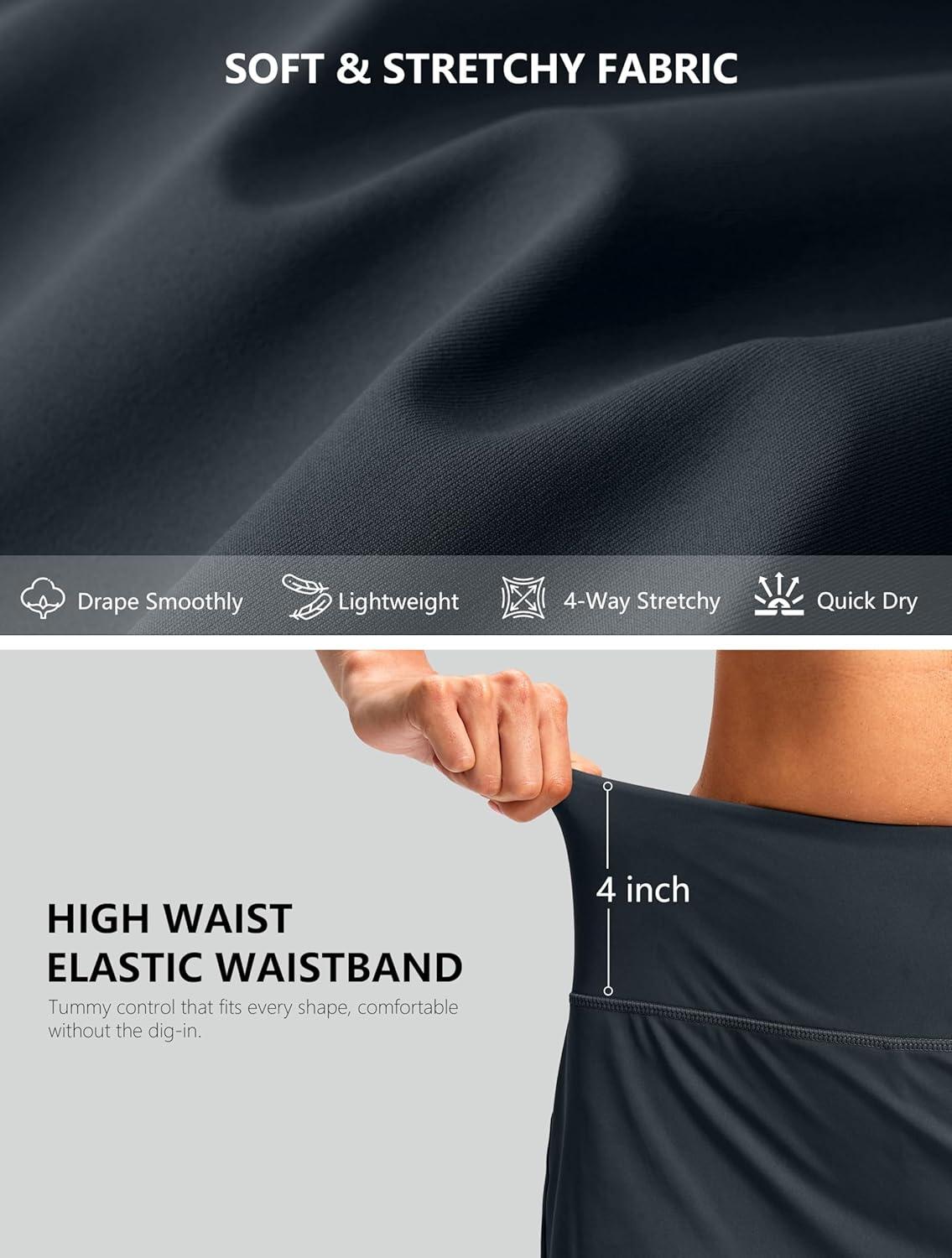 imageG Gradual Skorts for Woman Golf Skirt High Waisted with 2 Inner Pockets Builtin Shorts Stretchy for Tennis Summer CasualDark Grey