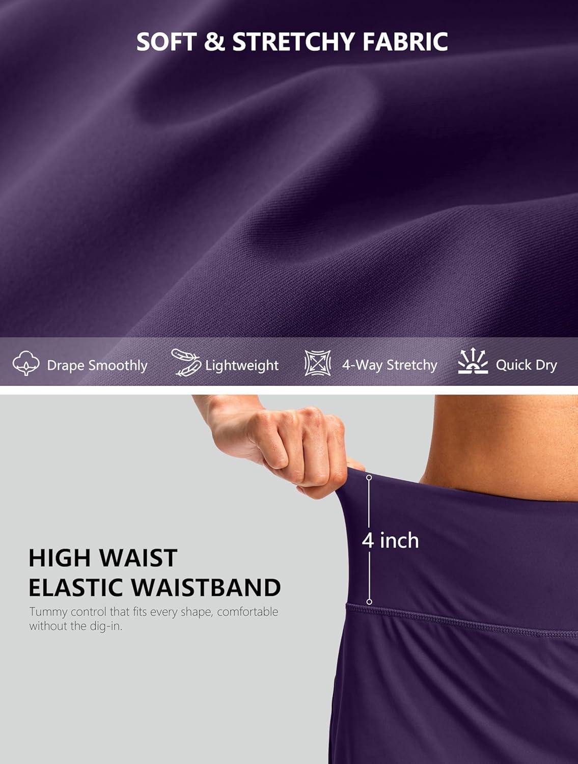 imageG Gradual Skorts for Woman Golf Skirt High Waisted with 2 Inner Pockets Builtin Shorts Stretchy for Tennis Summer CasualDeep Purple