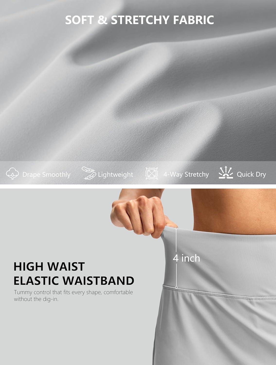 imageG Gradual Skorts for Woman Golf Skirt High Waisted with 2 Inner Pockets Builtin Shorts Stretchy for Tennis Summer CasualGrey