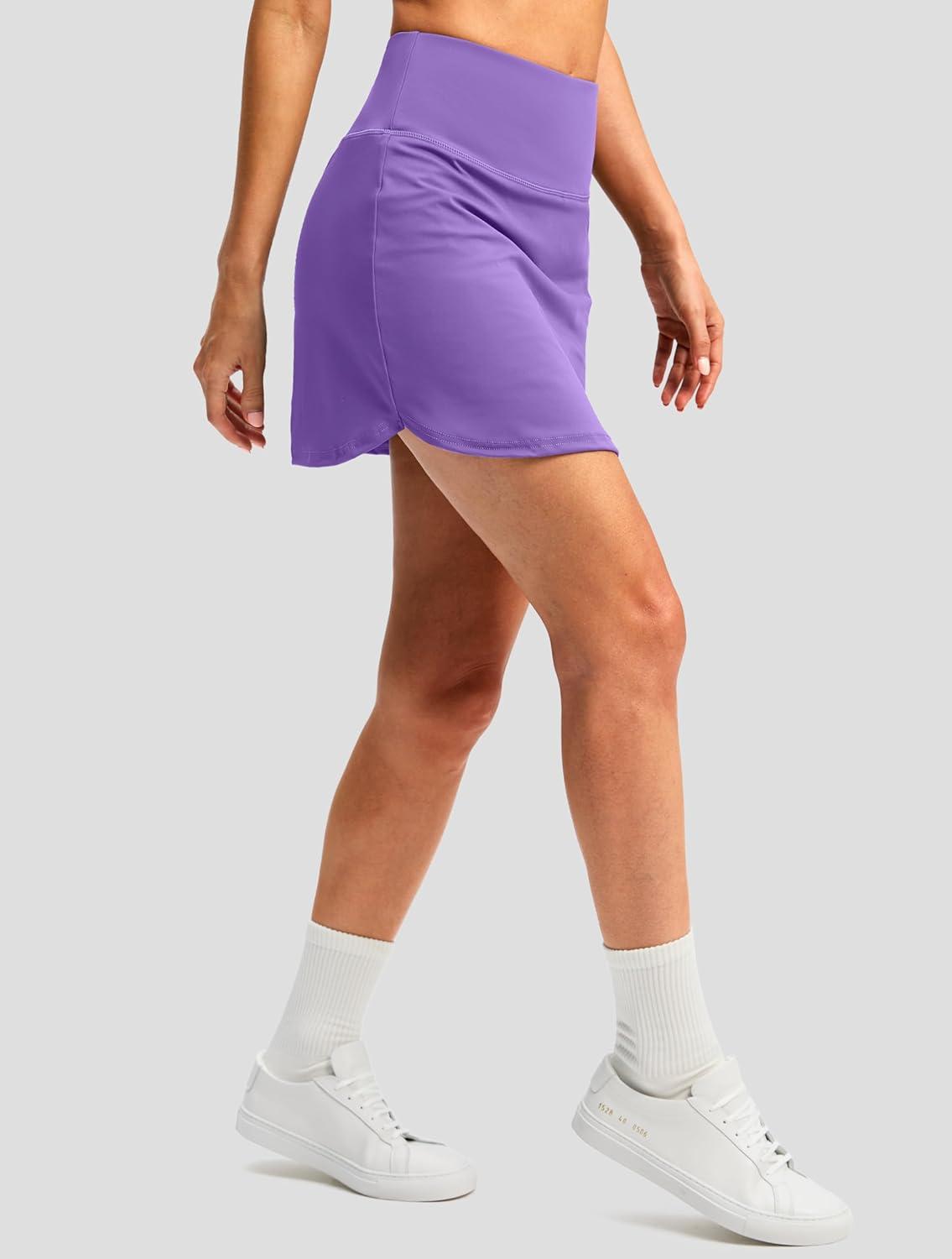 imageG Gradual Skorts for Woman Golf Skirt High Waisted with 2 Inner Pockets Builtin Shorts Stretchy for Tennis Summer CasualLavender