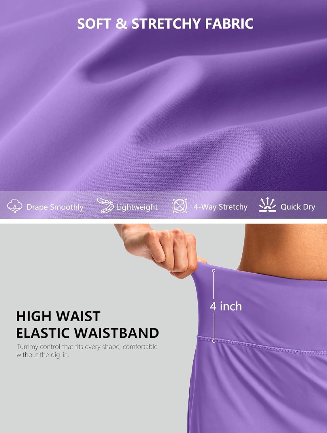 imageG Gradual Skorts for Woman Golf Skirt High Waisted with 2 Inner Pockets Builtin Shorts Stretchy for Tennis Summer CasualLavender