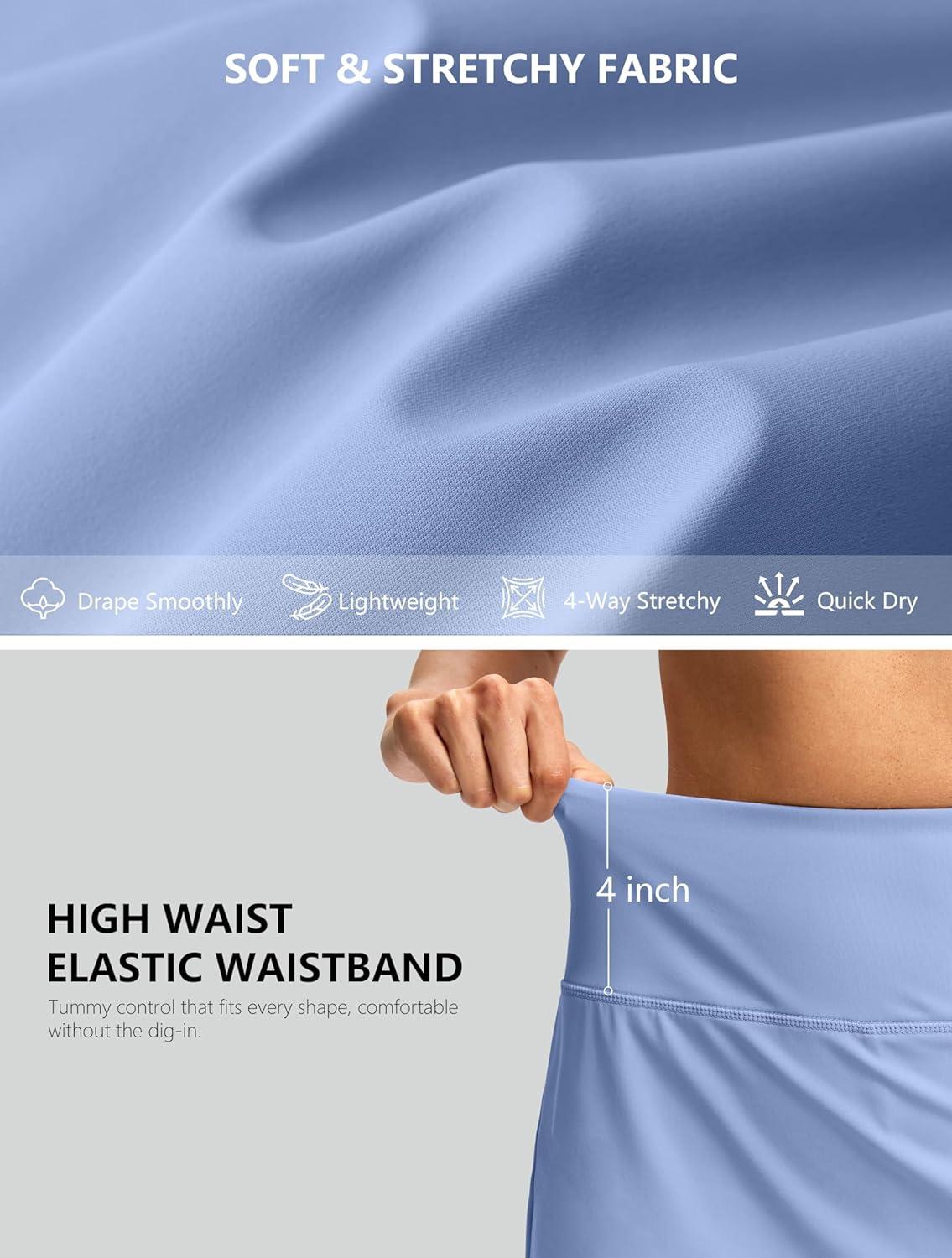 imageG Gradual Skorts for Woman Golf Skirt High Waisted with 2 Inner Pockets Builtin Shorts Stretchy for Tennis Summer CasualLight Blue