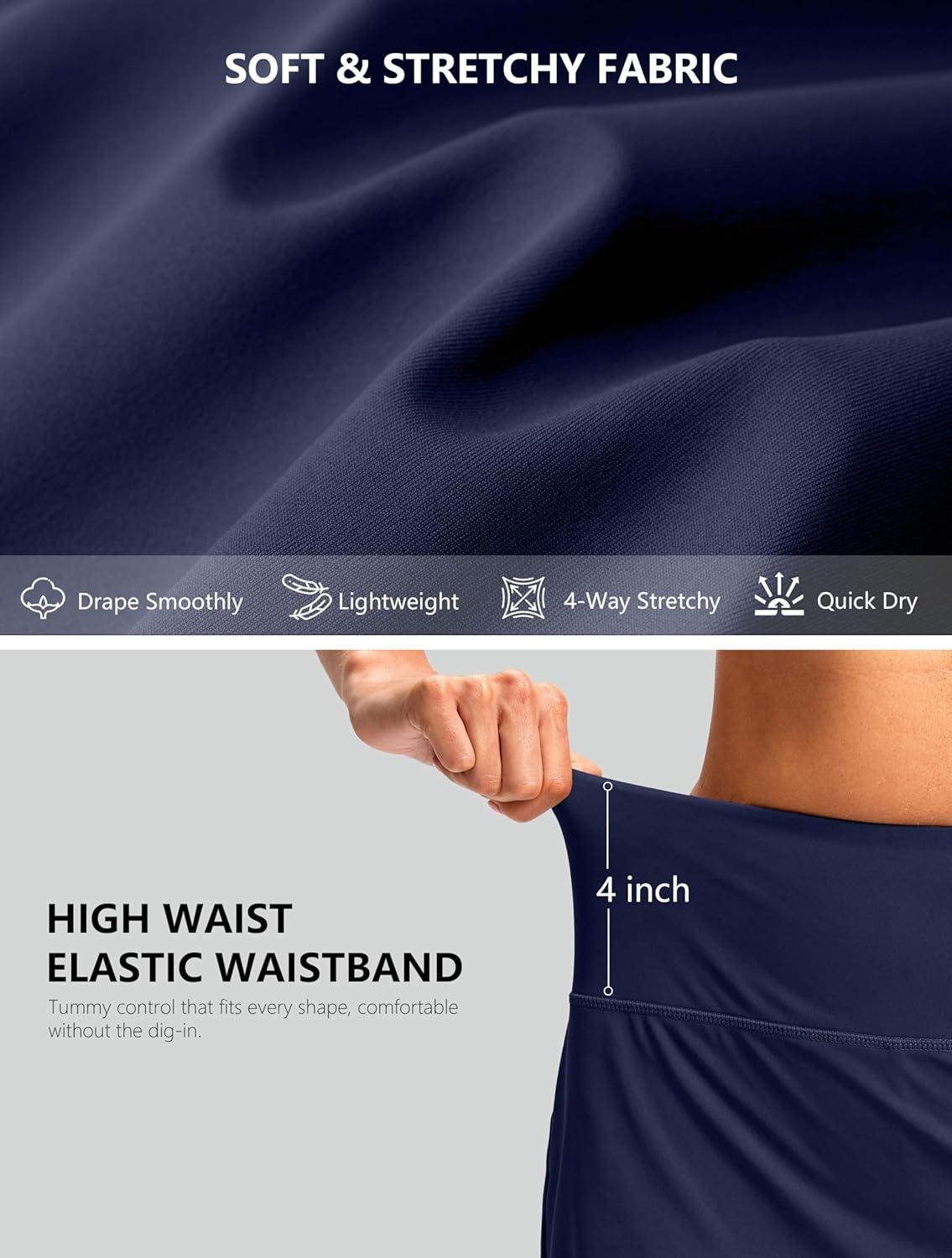imageG Gradual Skorts for Woman Golf Skirt High Waisted with 2 Inner Pockets Builtin Shorts Stretchy for Tennis Summer CasualNavy