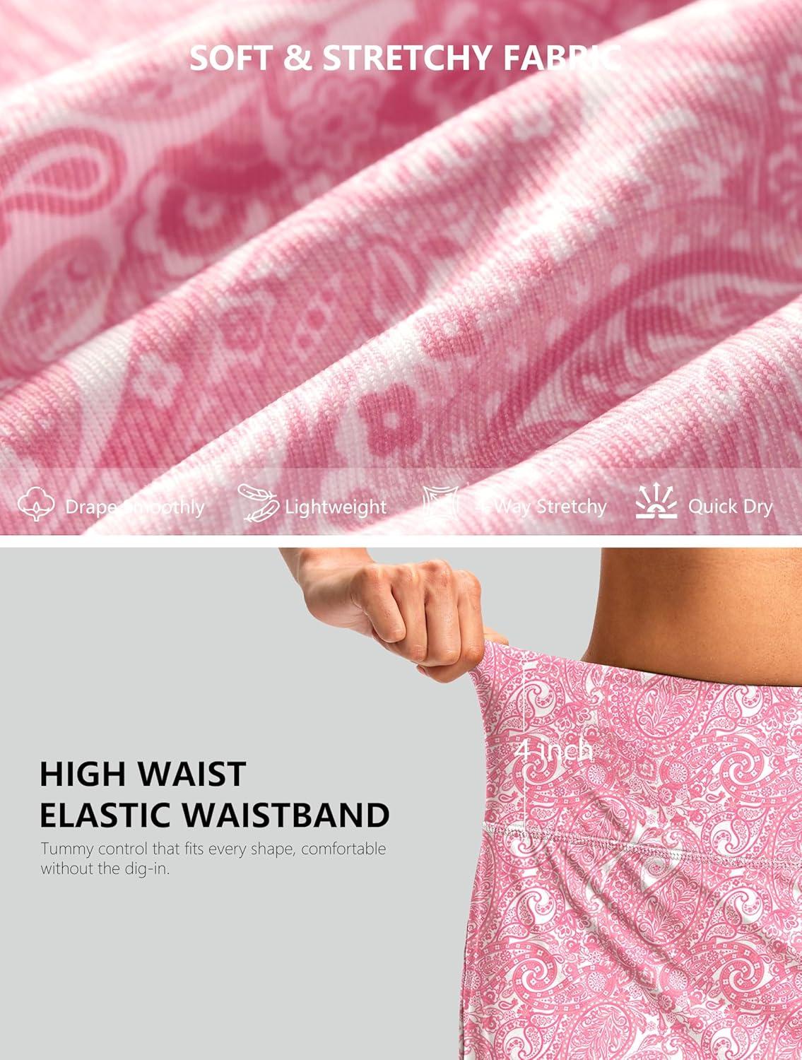 imageG Gradual Skorts for Woman Golf Skirt High Waisted with 2 Inner Pockets Builtin Shorts Stretchy for Tennis Summer CasualPink Paisley