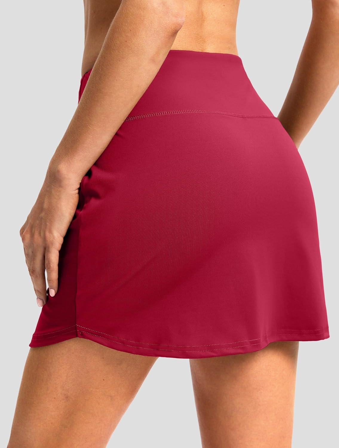 imageG Gradual Skorts for Woman Golf Skirt High Waisted with 2 Inner Pockets Builtin Shorts Stretchy for Tennis Summer CasualRed