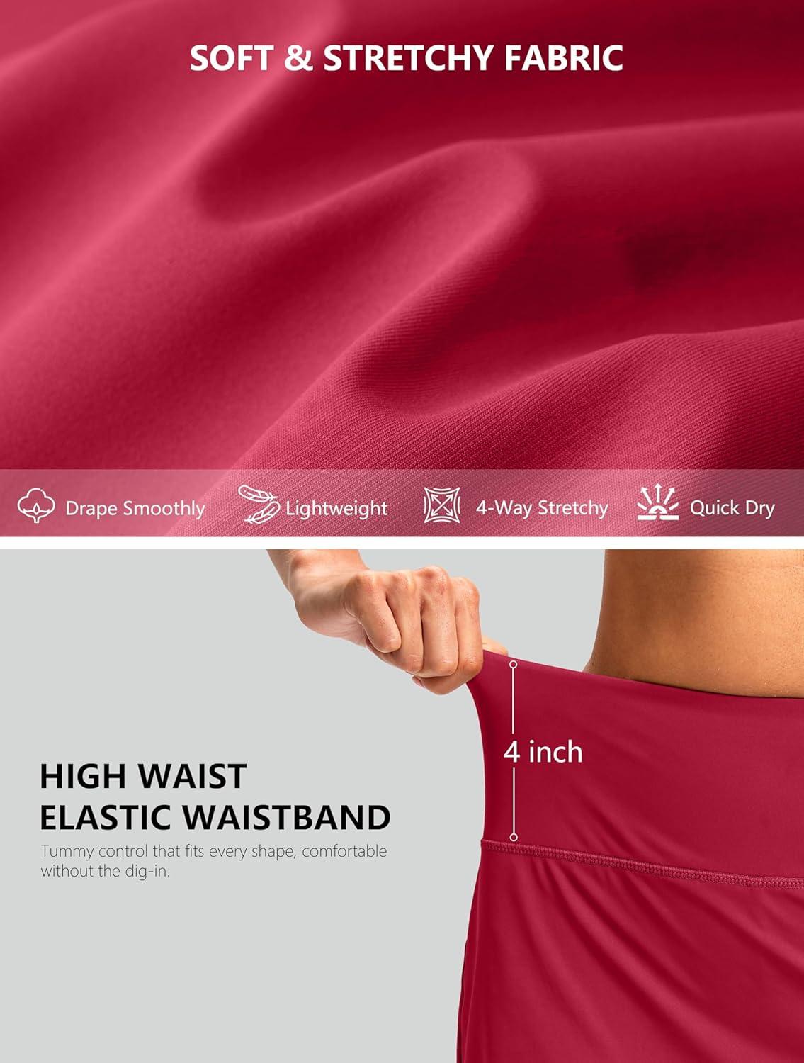 imageG Gradual Skorts for Woman Golf Skirt High Waisted with 2 Inner Pockets Builtin Shorts Stretchy for Tennis Summer CasualRed