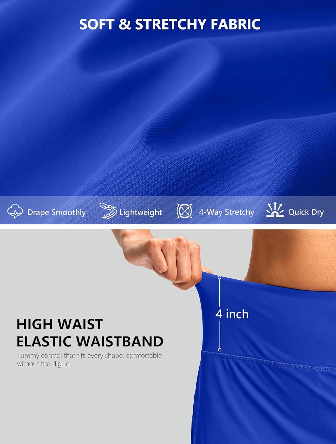 imageG Gradual Skorts for Woman Golf Skirt High Waisted with 2 Inner Pockets Builtin Shorts Stretchy for Tennis Summer CasualRoyal Blue