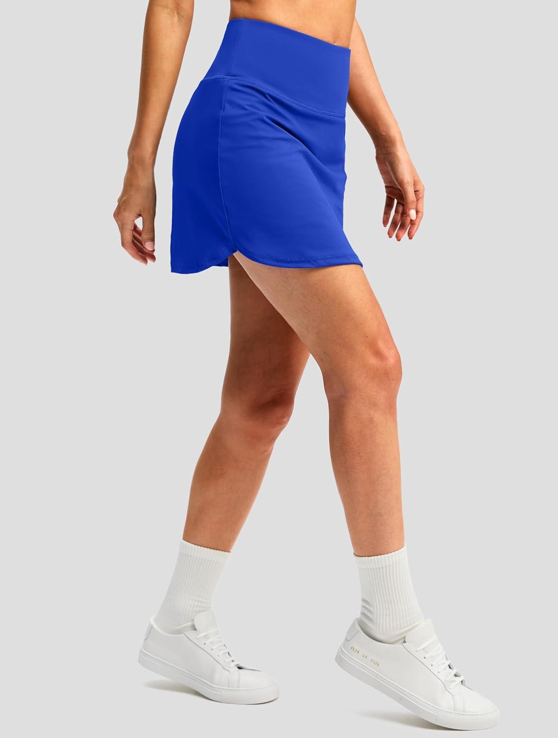 imageG Gradual Skorts for Woman Golf Skirt High Waisted with 2 Inner Pockets Builtin Shorts Stretchy for Tennis Summer CasualRoyal Blue