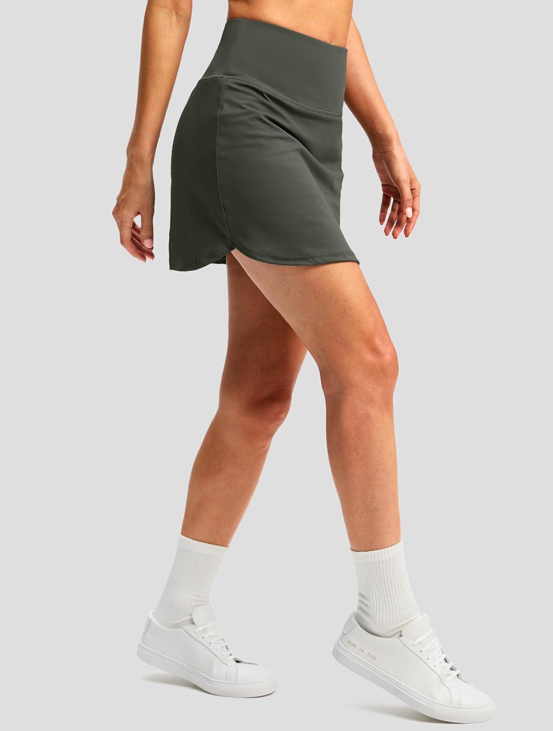 imageG Gradual Skorts for Woman Golf Skirt High Waisted with 2 Inner Pockets Builtin Shorts Stretchy for Tennis Summer CasualSage Green