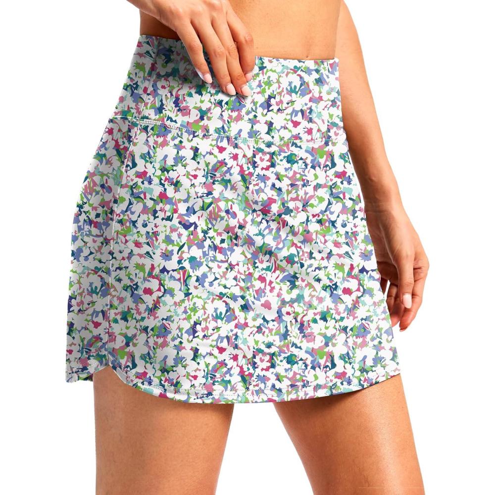 imageG Gradual Skorts for Woman Golf Skirt High Waisted with 2 Inner Pockets Builtin Shorts Stretchy for Tennis Summer CasualAbstract Floral