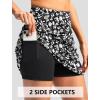 imageG Gradual Skorts for Woman Golf Skirt High Waisted with 2 Inner Pockets Builtin Shorts Stretchy for Tennis Summer CasualBlack Flower