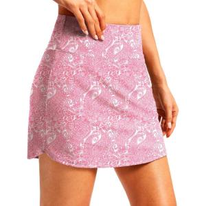 imageG Gradual Skorts for Woman Golf Skirt High Waisted with 2 Inner Pockets Builtin Shorts Stretchy for Tennis Summer CasualPink Paisley