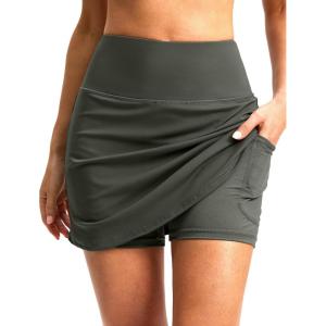 imageG Gradual Skorts for Woman Golf Skirt High Waisted with 2 Inner Pockets Builtin Shorts Stretchy for Tennis Summer CasualSage Green