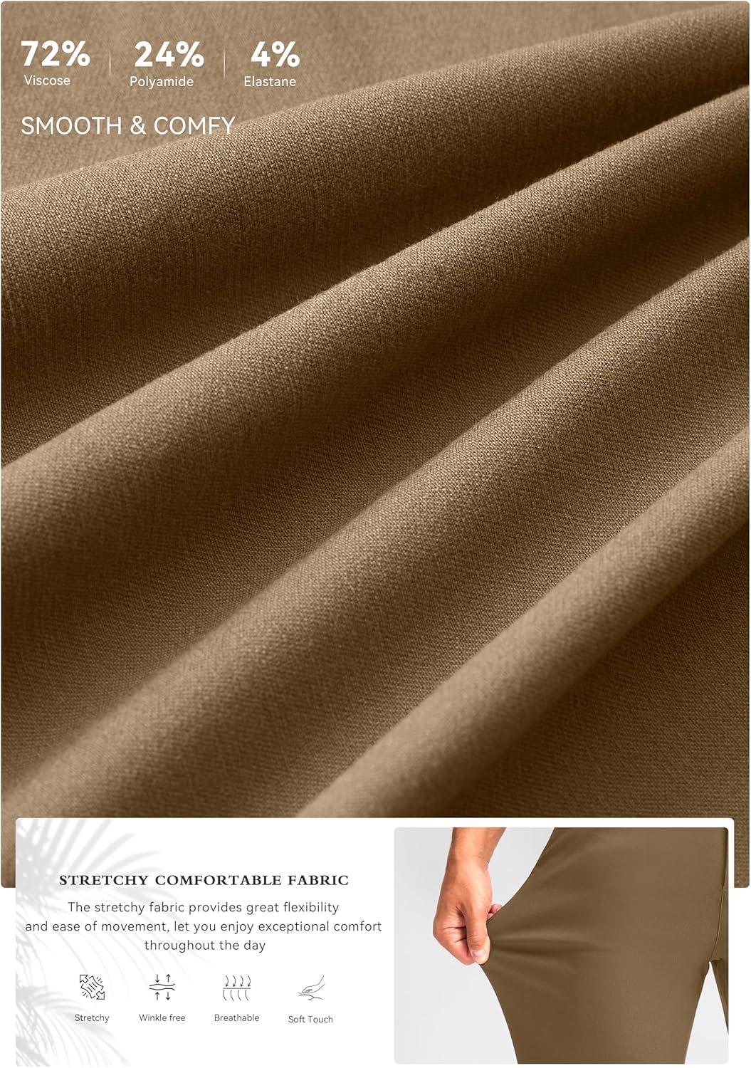 imageG Gradual Mens Golf Joggers Pants 4 Pockets with Belt Loops 28quot Stretch Slim Fit Dress Joggers for Men Casual TravelDeep Khaki