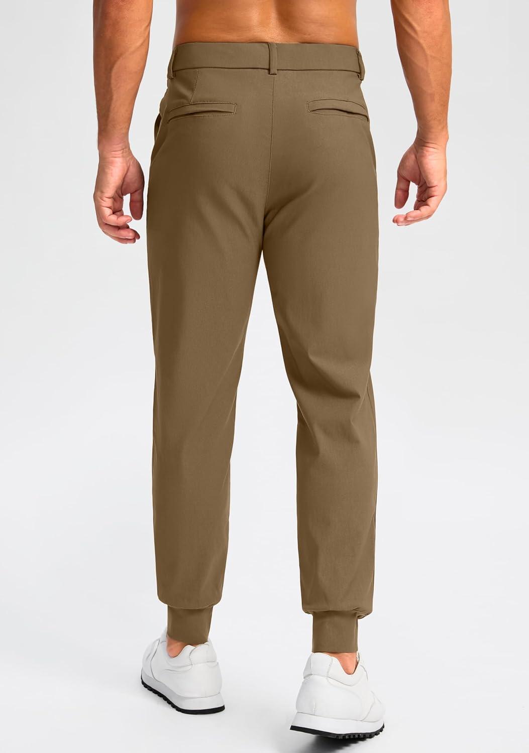imageG Gradual Mens Golf Joggers Pants 4 Pockets with Belt Loops 28quot Stretch Slim Fit Dress Joggers for Men Casual TravelDeep Khaki
