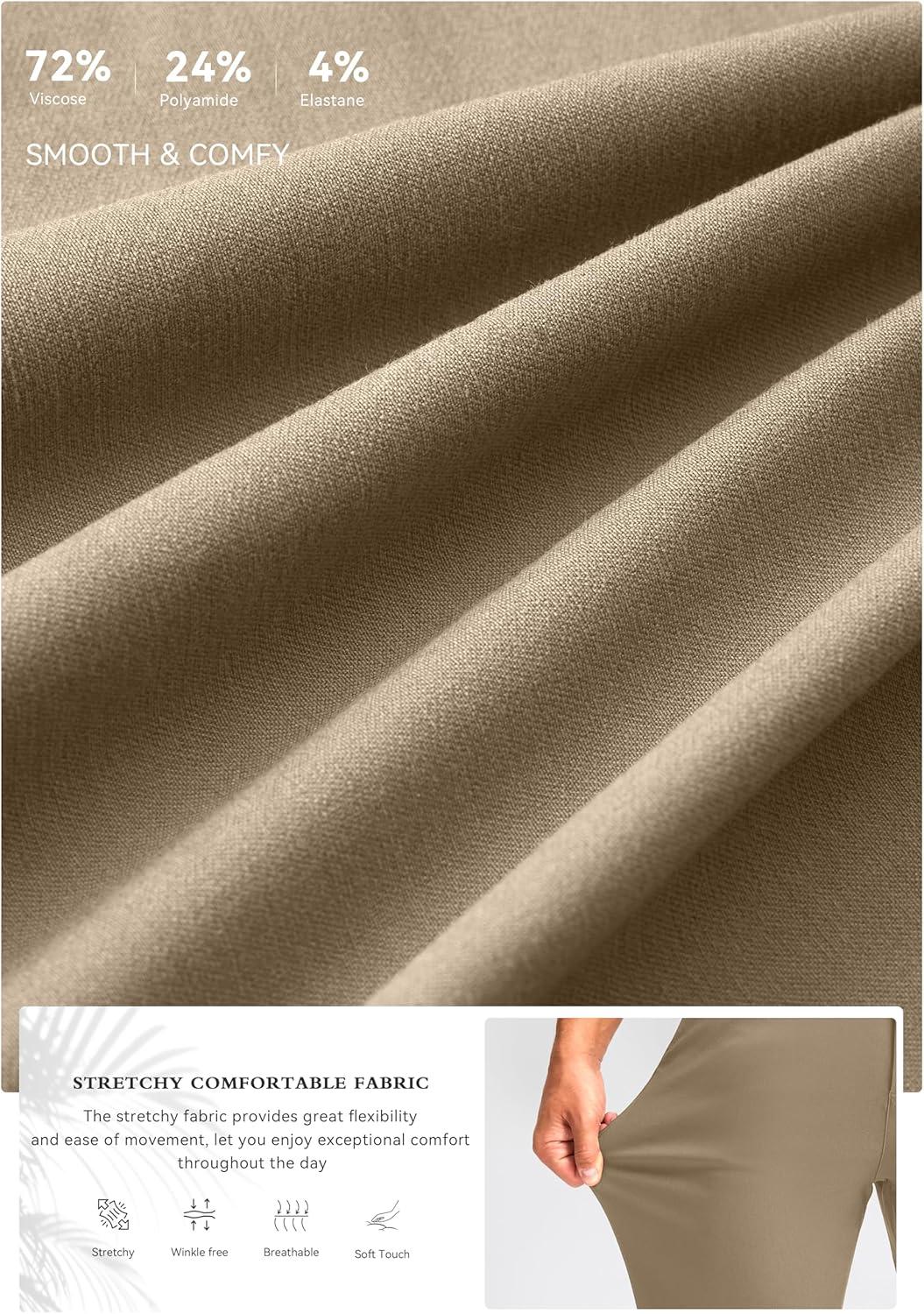 imageG Gradual Mens Golf Joggers Pants 4 Pockets with Belt Loops 28quot Stretch Slim Fit Dress Joggers for Men Casual TravelKhaki