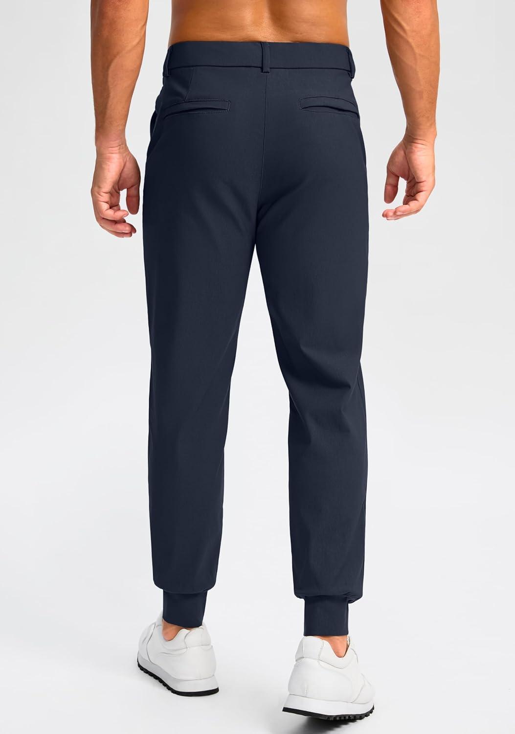 imageG Gradual Mens Golf Joggers Pants 4 Pockets with Belt Loops 28quot Stretch Slim Fit Dress Joggers for Men Casual TravelNavy Blue